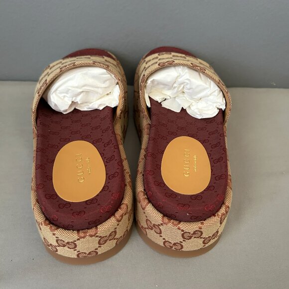 Gucci 573018 Angelina Platform Slide IT 38.5- US 8.5 - Picture 2 of 13